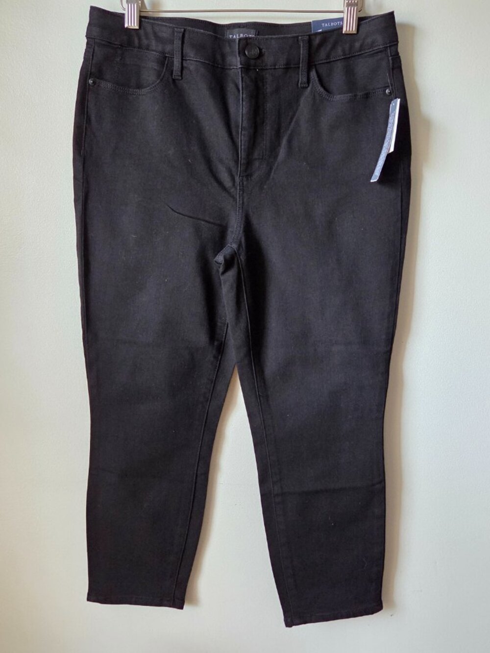 NWT TALBOTS BLACK JEGGING CROP HIGH WAIST SKINNY LEG SIZEZ 10 PETITE